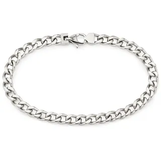 Edelstahlarmband BRUNO BANANI "Schmuck Geschenk Armkette Panzerkette Silber" Gr. 21, silber (edelstahlfarben), Armbänder, Herren, 21, Edelstahl, Edelstahlarmband