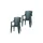 Gartensessel Eden Stapelstuhl 60 x 62 x 89 cm schwarz 2 Stk.