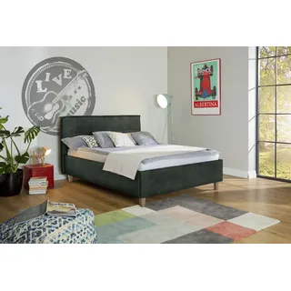 Alina Polsterbett »Hakon« wahlweise mit Matratze und Lattenrost, Füße in Buche natur grün