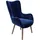 Sessel BRIDGET Samt 68 x 99 x 77 cm Blau Retro-Design