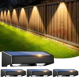 Solarlampen für außen,4st wandleuchte solar außen,P65 Wasserdicht LED Solarleuchten garden,9 Farben 11 Modi RGB gartenbeleuchtung Kabellos Zaunleuchten für Hof Garten Pools Haus Deck Porch Zaun