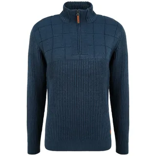 Troyer BLEND "Troyer BHOstuta", Herren, Gr. S, blau (marineblaus), Grobstrick, Obermaterial: 100% Polyacryl PAN., unifarben, normal, ohne Ausschnitt, Pullover Troyer