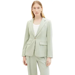 TOM TAILOR Damen Regular Fit Basic Blazer, 34895 - Desert Green, 38