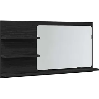 vidaXL Badezimmer-Spiegelschrank Schwarze Eiche 90 x 11 x 45 cm Holzwerkstoff - Schwarz