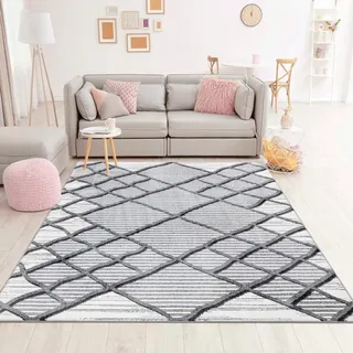 Teppich CARPET CITY "YOUNG965", grau, B:160cm H:11mm L:230cm, Polypropylen (PP), Teppiche, Teppich, Moderner Jugend- Kinder Teppich, ideal für Jugendzimmer