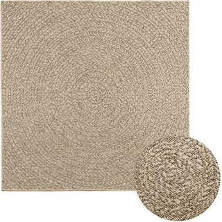 Teppich ZIZUR Beige 120x120 cm Jute-Optik Indoor und Outdoor - Beige