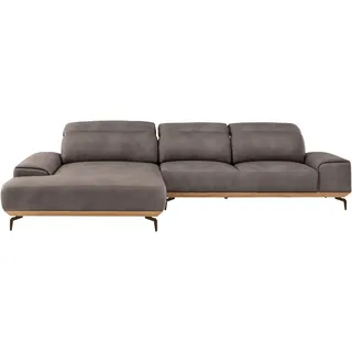 Musterring Wohnlandschaft »MR 2490« Bronze-Fuß, Sitzhöhe 48cm, wahlweise mit Funktionen, Maße 342 x 207 cm, grau