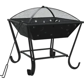 vidaXL Feuerschale mit Schürhaken 50 cm XXL Stahl - Schwarz