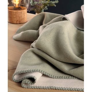 Biederlack Kuscheldecke Melange 150 x 200 cm Mischgewebe Jade Green