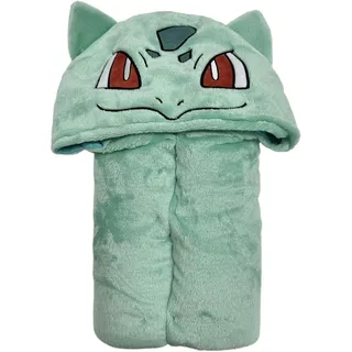 Homadict – Decke mit Kapuze Pokémon – Bisasam – 120 x 150 cm – weich & bequem – offizielles Lizenzprodukt, Gelb