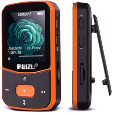64GB MP3 Player Bluetooth 5.0 Sport Musik Player mit Clip mit 1,5 Zoll TFT Farbbildschirm, Unterstützt bis 128GB SD Karte,mit unabhängiger Lautstärketaste, FM Radio, Schrittzähler, Sprachaufzeichnung