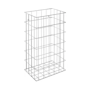Wagner EWAR Papiermüllkorb für Einwurfring, -klappe, -rahmen, Für Bodenaufstellung und Wandmontage geeignet, WP 196 - verchromte Optik, Fassungsvermögen: 52,5 Liter