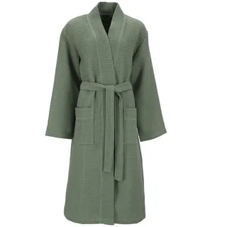 VOSSEN Unisex-Bademantel Unisex Kimonomantel My Moments Siam, Baumwolle, - grün XXS/XS