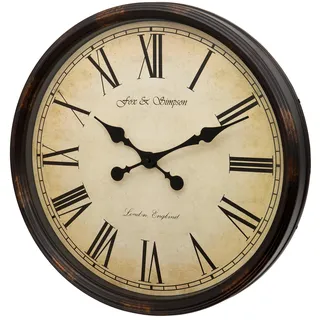 Omgoods – Wanduhr, extra groß, 50 cm – Traditionelle Bahnhofsuhr in Creme - Creme