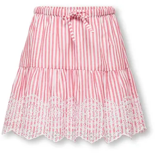 KIDS ONLY Volantrock "KOGBONDI LIFE EMB SKIRT WVN" 1 mit Spitzenkante, barbados cherry stripes:cloud dancer