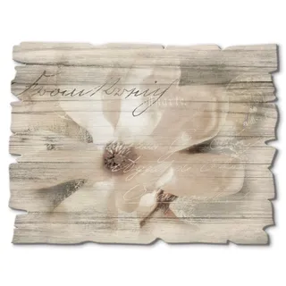 ARTland Holzbild »Magnolie_Detail« Blumen 1 Stk. tlg., weiß