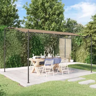 The Living Store Markise Taupe 4x3 m 180 g/m2 Stoff und Stahl - Taupe