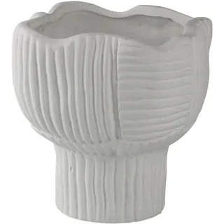 AM Design Dekovase »Blüte, Tischvase aus Keramik, Höhe ca. 17 cm« Keramikvase, Dekoobjekt, Blumenvase, weiß