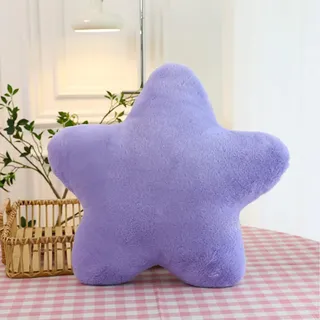 Bettschlange Kuschelkissen Kinder, Stern Kinderkissen, Weiche Flauschige Sternenkissen, Kissen Kinderzimmer Sternform Dekokissen für Mädchen & Jungen Zuhause Schlafzimmer,Hellviolett,30x30cm
