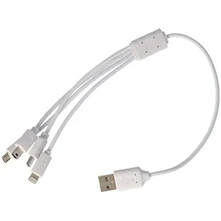 AccuCell USB-Ladekabel 4 in 1 passend für USB-C, Mini-USB, Micro-USB und 8 Pin Stecker