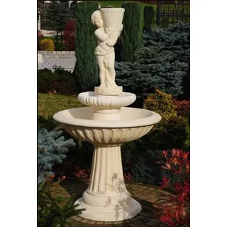 Zierbrunnen Springbrunnen 172cm Skulptur Brunnen Deko Garten Fontaine Teich Neu - Weiß