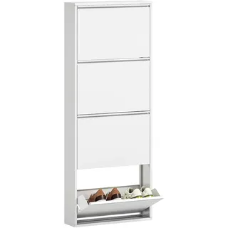 Homcom Schuhschrank 55 x 139,5 x 15 cm weiß / weiß