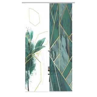 home in green SIGNUM Schiebegardine Paneelwagen 60 x 245 cm Grün/Transparent 2 Stk.