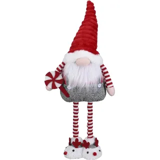 Valery Madelyn Weihnachtswichtel für Weihnachtsdeko, 64 cm Gnom Rot Weiß Zierschmuck, deko für Tisch, Weihnachtszierschmuck,Weihnachten Geschenk und deko, Thema Rot Grau EG0309-0087