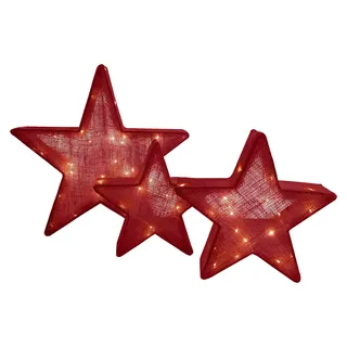 Weihnachtssterne Beleuchtet Außen 3er Set Weihnachtsbeleuchtung Sterne 5273621 - Rot