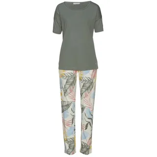 VIVANCE Dreams Pyjama 2 tlg. mit floralem Druck, grün