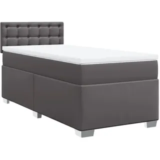 vidaXL Boxspringbett mit Matratze Grau 80x200 cm Kunstleder - Grau