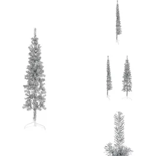vidaXL Künstlicher Halb-Weihnachtsbaum Ständer Schlank Silbern 150 cm -  Weihnachtsbäume - Silber
