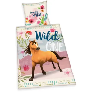 Herding Spirit, Kopfkissenbezug 80 x 80 cm mit Knöpfen und Wende-Motiv, Bettbezug 135 x 200 cm, Mit Knopfverschluss, 100% Baumwolle/Linon