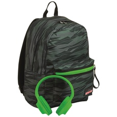 Seven School Backpack, Imusicpack, inklusive Soft-Touch-Kopfhörern, Öko-Material, Unisex, Kinder und Jugendliche, Outdoor & Freizeit, grün, Einheitsgröße