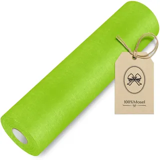 100%Mosel Vlies Tischläufer, in Apfelgrün (30 cm x 25 m), dekoratives Tischband, edle Tischdeko für Geburtstage & Hochzeiten, Bunte Dekoration zu besonderen Anlässen