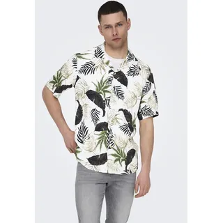 ONLY & SONS Hawaiihemd »ONSWAYNE LIFE AOP SS VISCOSE SHIRT NOOS«, weiß