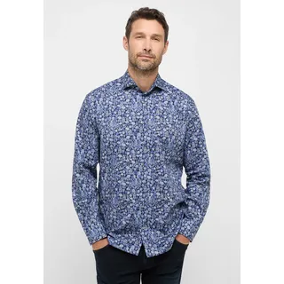 Langarmhemd ETERNA "COMFORT FIT", Herren, Gr. 43, verkürzte Ärmellängen, blau, Twill, 100% cotton, normal, Manschette, Hemden Langarmhemd, NON IRON (bügelfrei)