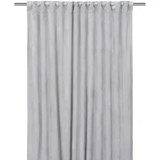 Svanefors Fertigvorhang , Hellgrau , Textil , Uni , 135x280 cm , beliebig kürzbar, für Stange und Schiene geeignet, Samtoptik, mit Kombiband, 100% Verdunkelung , Heimtextilien, Vorhänge, Fertigvorhänge, Verdunkelungsvorhänge