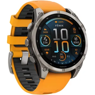 fenix 8 AMOLED 47 mm sapphire, graphit / titanium titan mit QuickFit Silikon-Armband 26 mm