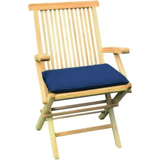 Teako Design Klappstuhl Alessandria aus Teakholz – Witterungsbeständig, Klappbar & Praktisch für Garten & Terrasse (Blau) - Blau