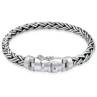 Armkette KUZZOI "Armband Herren Panzer Glieder Kastenverschluss 925 Silber" Gr. 190, silber, Armbänder, Herren, 190, Silber 925 (Sterlingsilber), Armkette