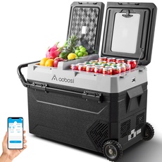 AAOBOSI Kompressor Kühlbox,Auto kühlbox 57L, kühlbox für die Lagerung von Getränke und Essen,-20°C-20°C,12/24V für Auto,Elektrische Kühlbox mit APP-Steuerung und LED-Touch-Bedienung.