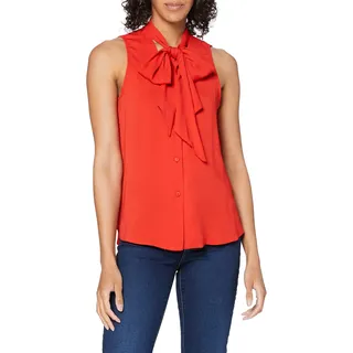 Closet London Damen Closet Sleeveless Pussy Bow Blouse Bluse, Rot (Red), 38 (Herstellergröße: 12)
