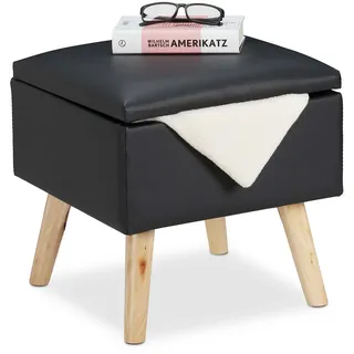 Relaxdays Sitzhocker , Multicolor , Holzwerkstoff, Holz, Kunststoff , 40x40x40 cm , Wohnzimmer, Sessel, Hocker & Hockerbänke, Sitzhocker