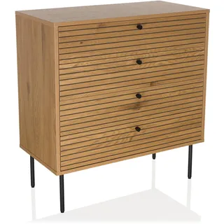 hjh living Kommode LINNO K 80x40x85 cm Schubladenkommode Schrank im Industrial-Stil, viel Stauraum