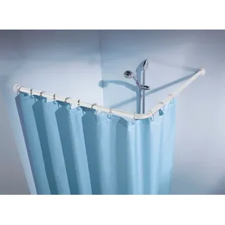 KLEINE WOLKE Duschvorhangstange Winkelstange 90 x 90 cm weiß