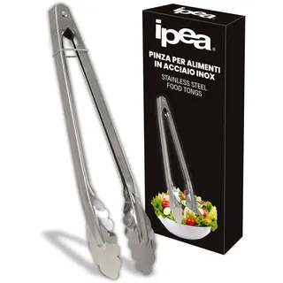 IPEA Küchenzange für Lebensmittel aus Edelstahl – 30 cm – Professionelle Zange für Fleisch, Salat, Pasta, Buffet mit Verriegelungssystem – Kochzange, strapazierfähig, vielseitig einsetzbar