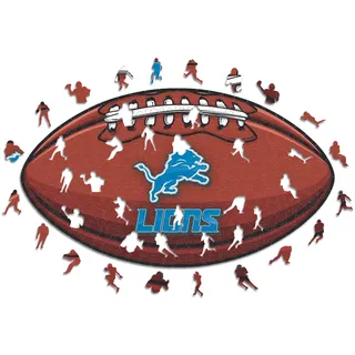 Iconic Puzzles, Detroit Lions Crest, 100% ökologisch nachhaltiges Holzpuzzle mit offizieller Lizenz, Größe S, 150 Teile