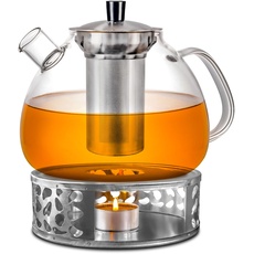 Stövchen für Teekanne Edelstahl - Teewärmer mit Teelichthalter (Teekanne Nicht enthalten) - Hält Warm - für Tee, Kaffekannen & heiße Getränke