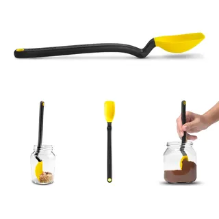 Dreamfarm Mini SUPOON Silikon Kochlöffel | Gelb | Flexibler Kochlöffel Kunststoff | Einfaches auskratzen und abmessen von Zutaten | Hitzebeständig bis 250°C | Spülmaschinenfest | BPA frei
